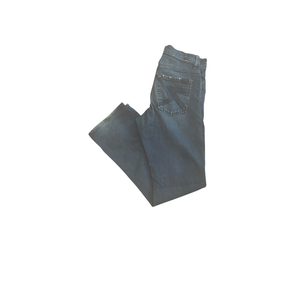 7 For All Mankind Austyn Jeans 30 USA Made Y2K Relaxed Straight Denim Dark Wash - Picture 1 of 6